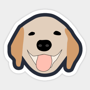 cute smiling golden retriever 2 Sticker